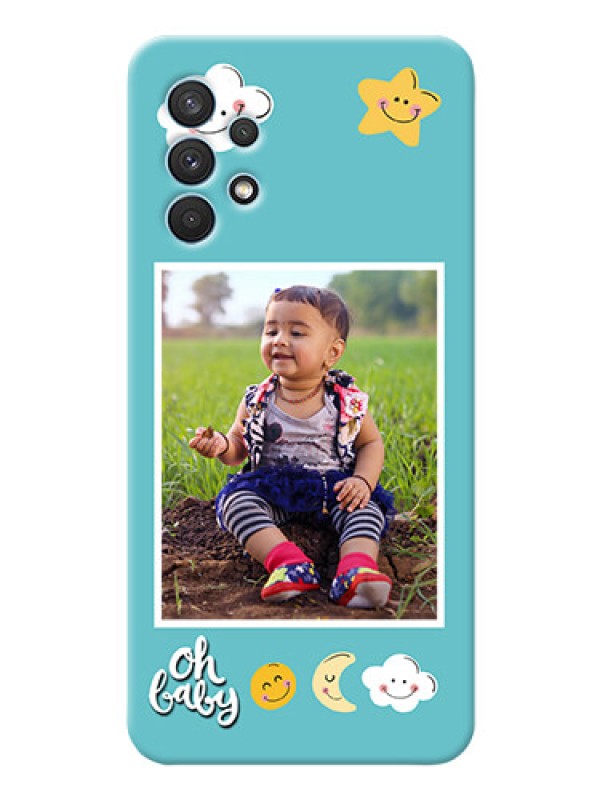 Custom Galaxy A32 Personalised Phone Cases: Smiley Kids Stars Design