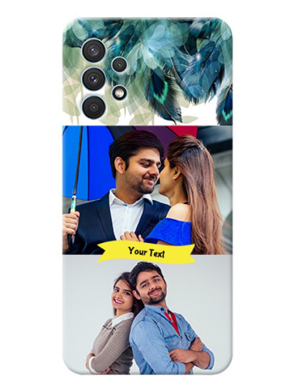 Custom Galaxy A32 Phone Cases: Image with Boho Peacock Feather Design