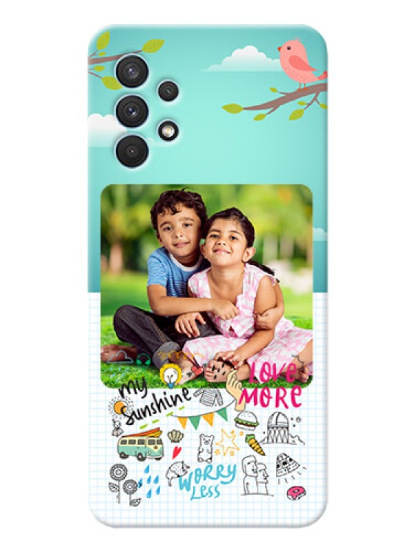 Custom Galaxy A32 phone cases online: Doodle love Design