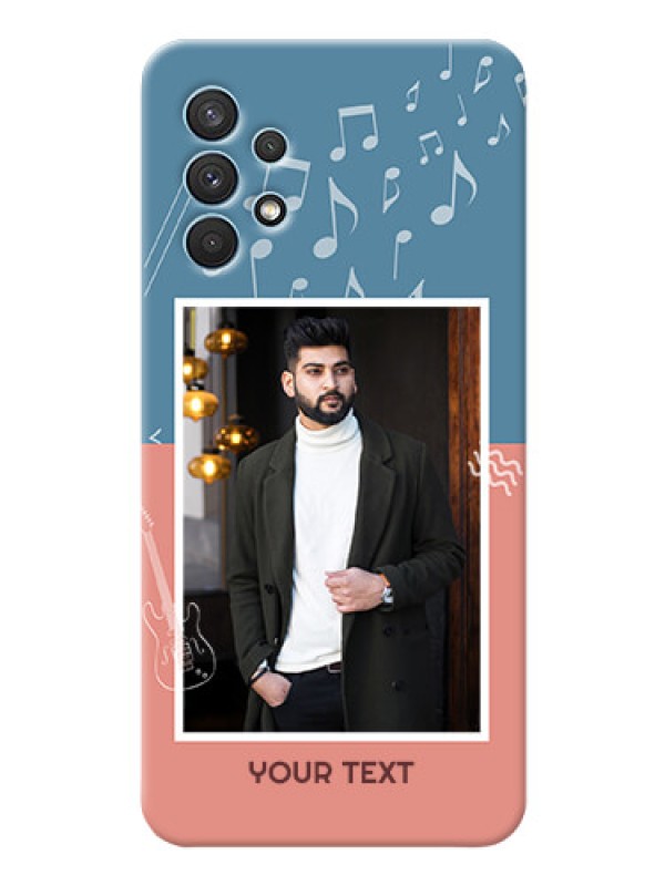 Custom Galaxy A32 Phone Back Covers with Color Musical Note Design