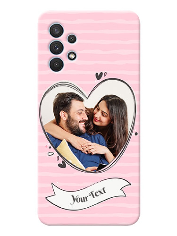 Custom Galaxy A32 custom mobile phone covers: Vintage Heart Design