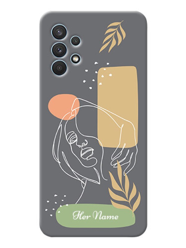 Custom Galaxy A32 Phone Back Covers: Gazing Woman line art Design