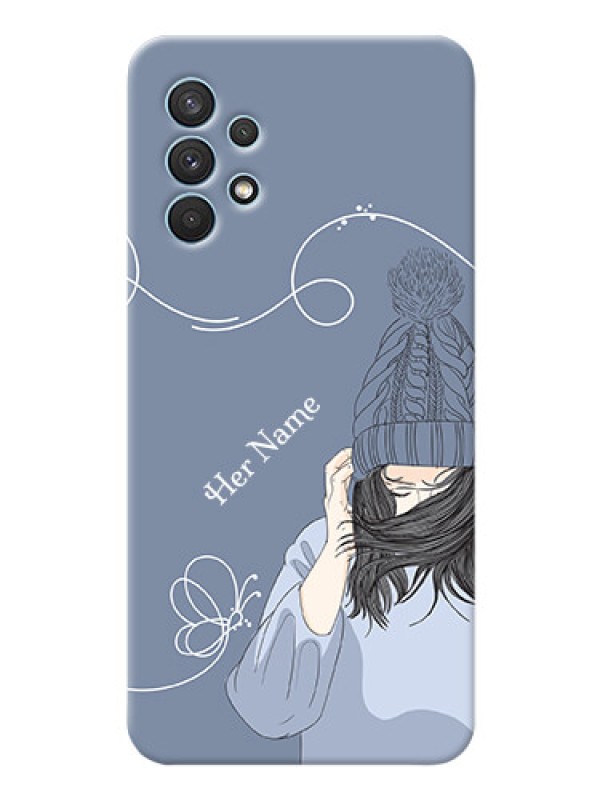 Custom Galaxy A32 Custom Mobile Case with Girl in winter outfit Design
