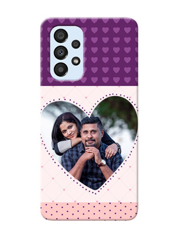 Custom Galaxy A33 5G Mobile Back Covers: Violet Love Dots Design