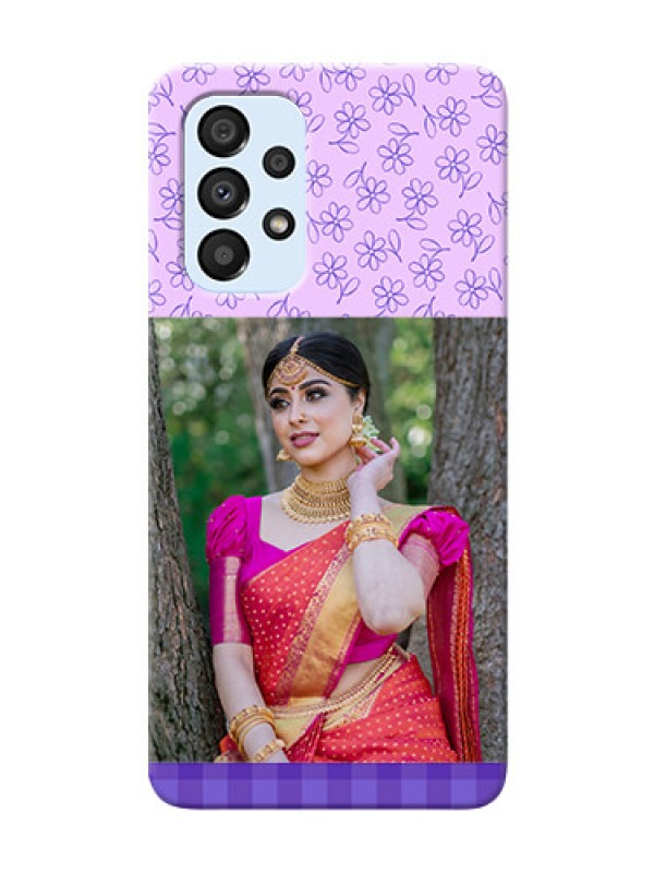 Custom Galaxy A33 5G Mobile Cases: Purple Floral Design