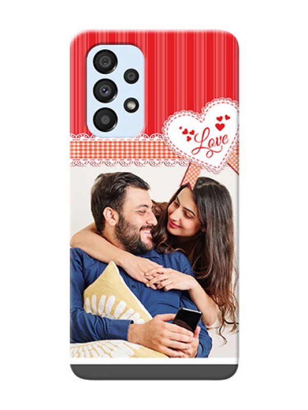 Custom Galaxy A33 5G phone cases online: Red Love Pattern Design