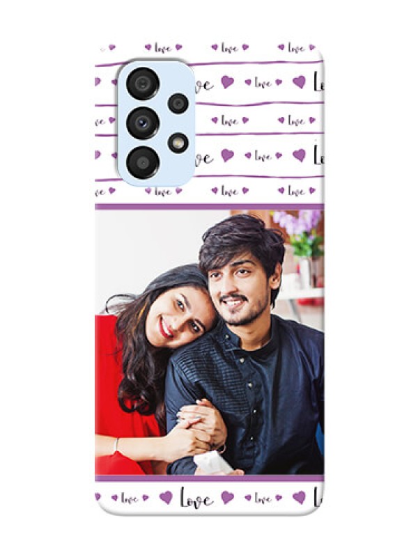 Custom Galaxy A33 5G Mobile Back Covers: Couples Heart Design