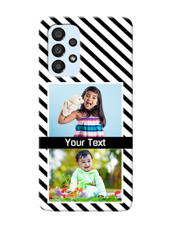 Custom Galaxy A33 5G Back Covers: Black And White Stripes Design