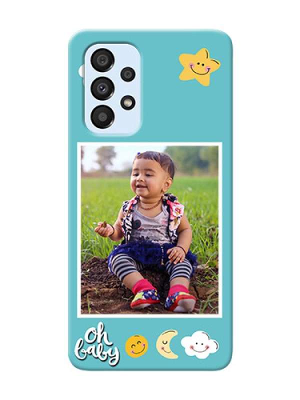 Custom Galaxy A33 5G Personalised Phone Cases: Smiley Kids Stars Design