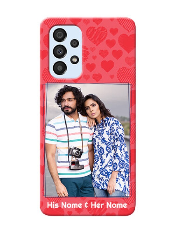 Custom Galaxy A33 5G Mobile Back Covers: with Red Heart Symbols Design