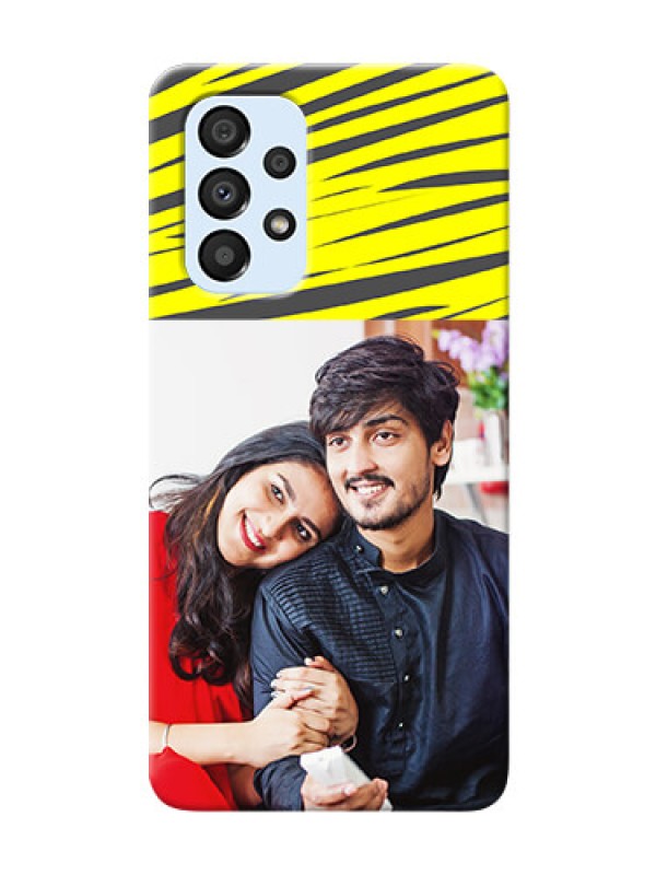 Custom Galaxy A33 5G Personalised mobile covers: Yellow Abstract Design