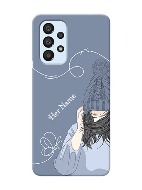 Custom Galaxy A33 5G Custom Mobile Case with Girl in winter outfit Design