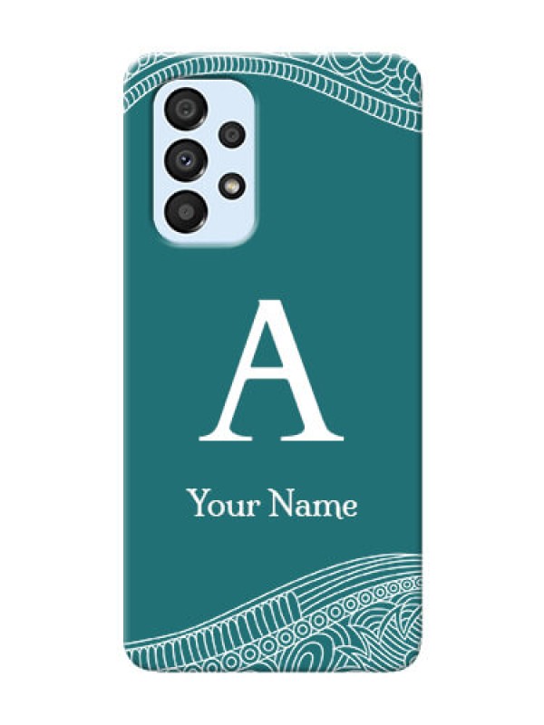 Custom Galaxy A33 5G Mobile Back Covers: line art pattern with custom name Design