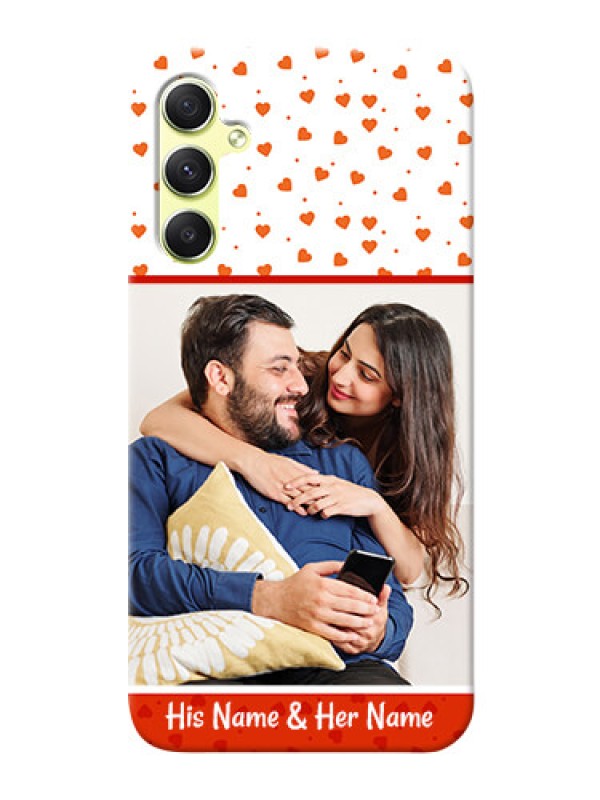 Custom Galaxy A34 5G Phone Back Covers: Orange Love Symbol Design
