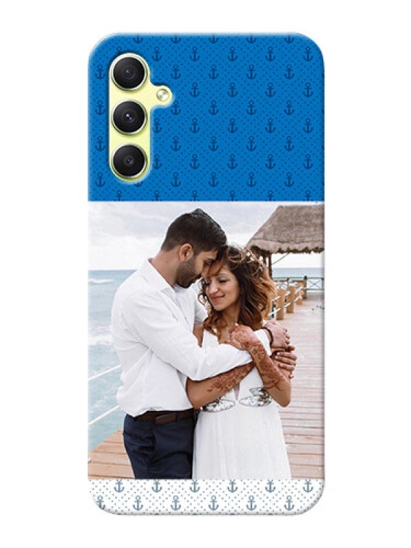 Custom Galaxy A34 5G Mobile Phone Covers: Blue Anchors Design