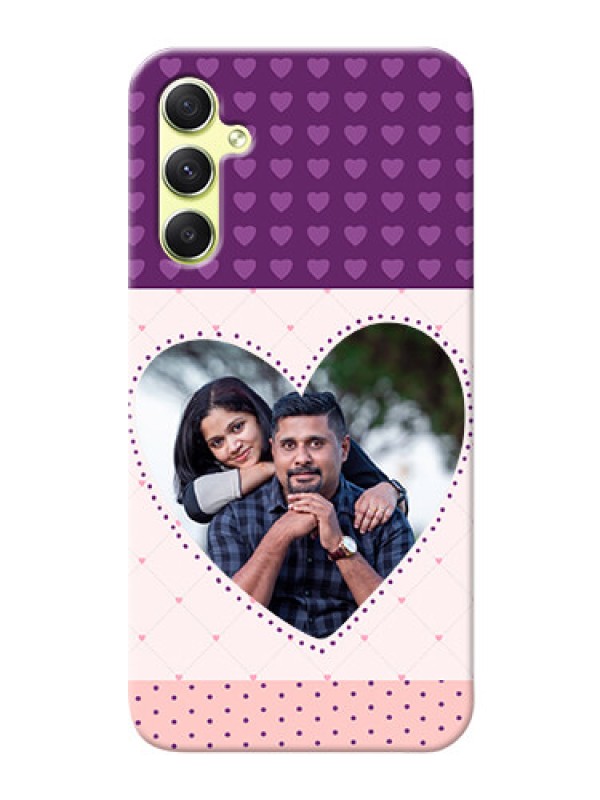 Custom Galaxy A34 5G Mobile Back Covers: Violet Love Dots Design