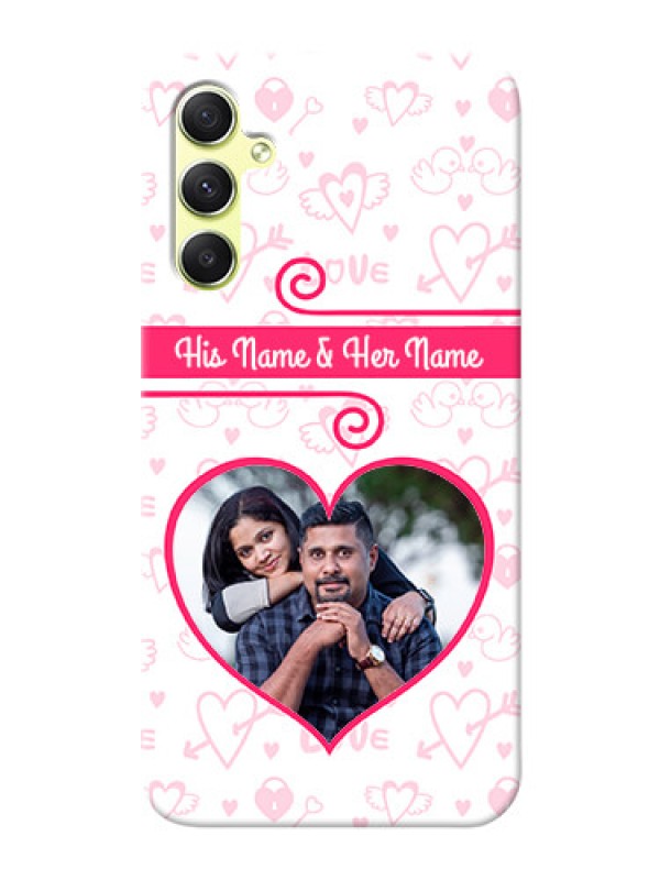 Custom Galaxy A34 5G Personalized Phone Cases: Heart Shape Love Design