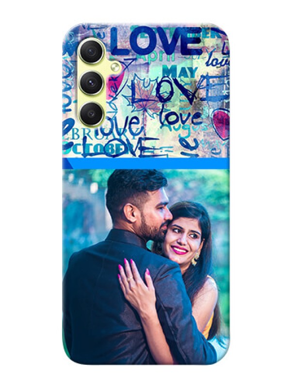 Custom Galaxy A34 5G Mobile Covers Online: Colorful Love Design