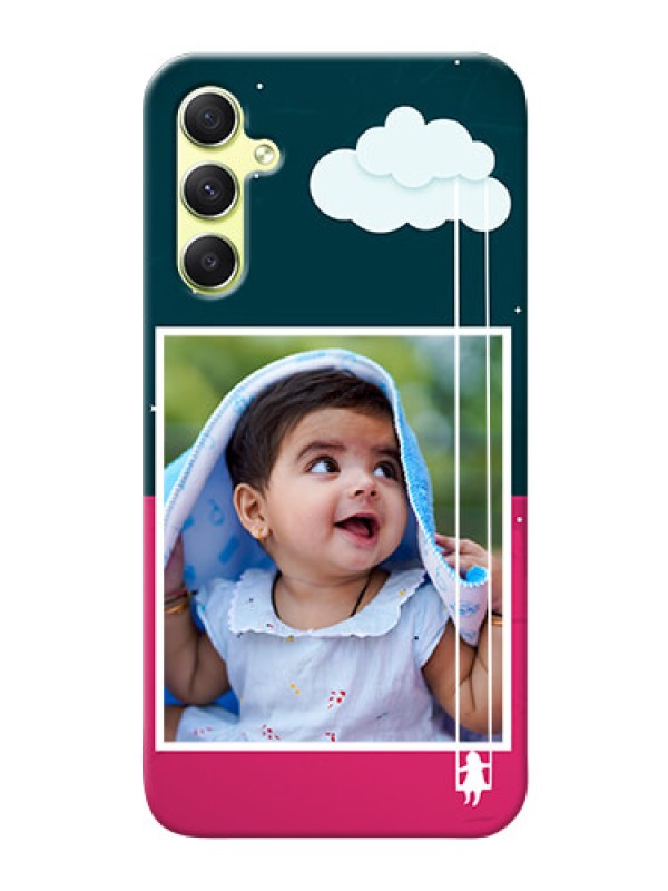 Custom Galaxy A34 5G custom phone covers: Cute Girl with Cloud Design