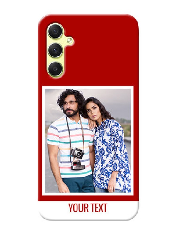 Custom Galaxy A34 5G mobile phone covers: Simple Red Color Design