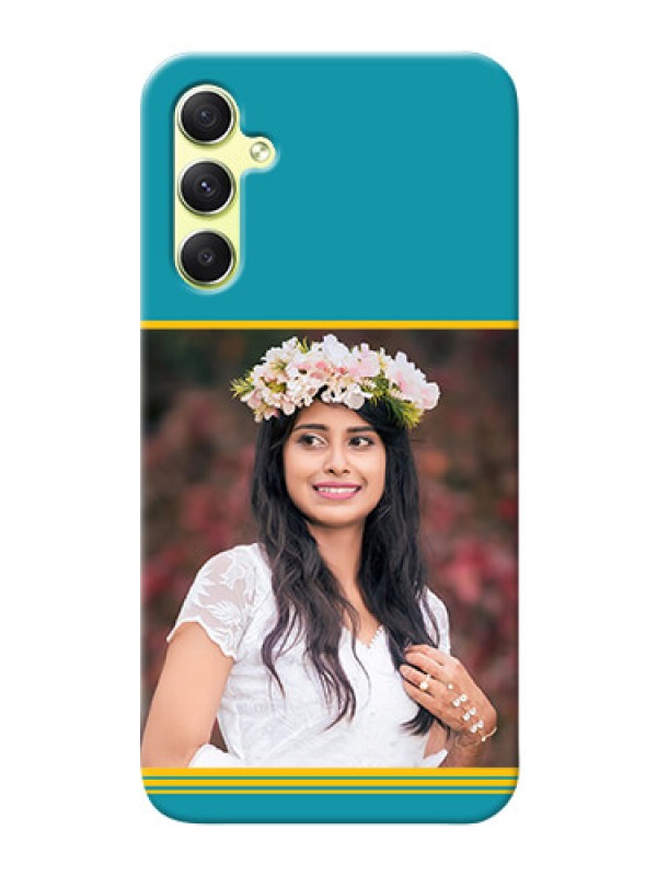 Custom Galaxy A34 5G personalized phone covers: Yellow & Blue Design 