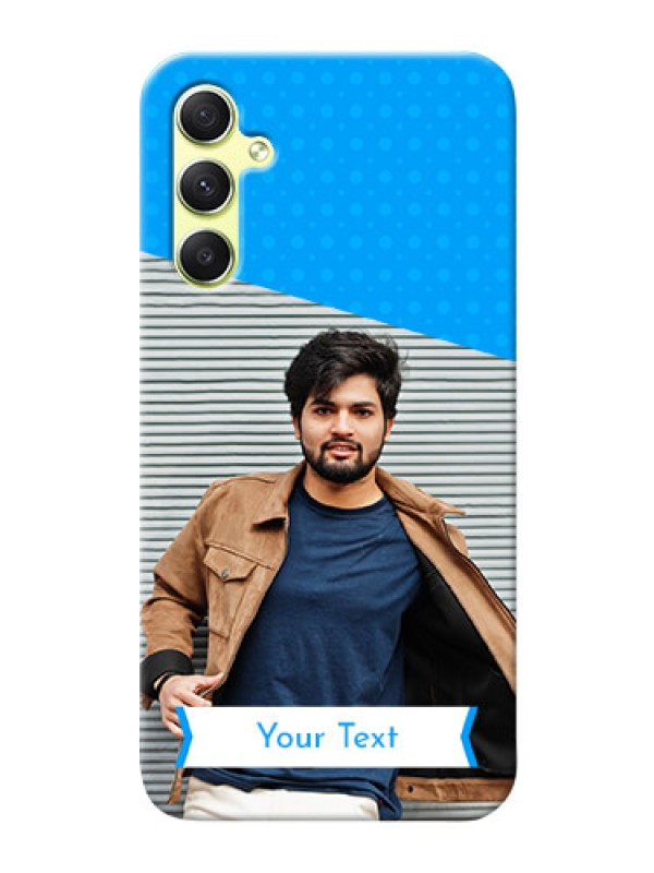 Custom Galaxy A34 5G Personalized Mobile Covers: Simple Blue Color Dotted Design