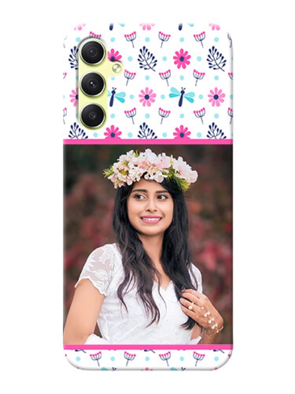 Custom Galaxy A34 5G Mobile Covers: Colorful Flower Design