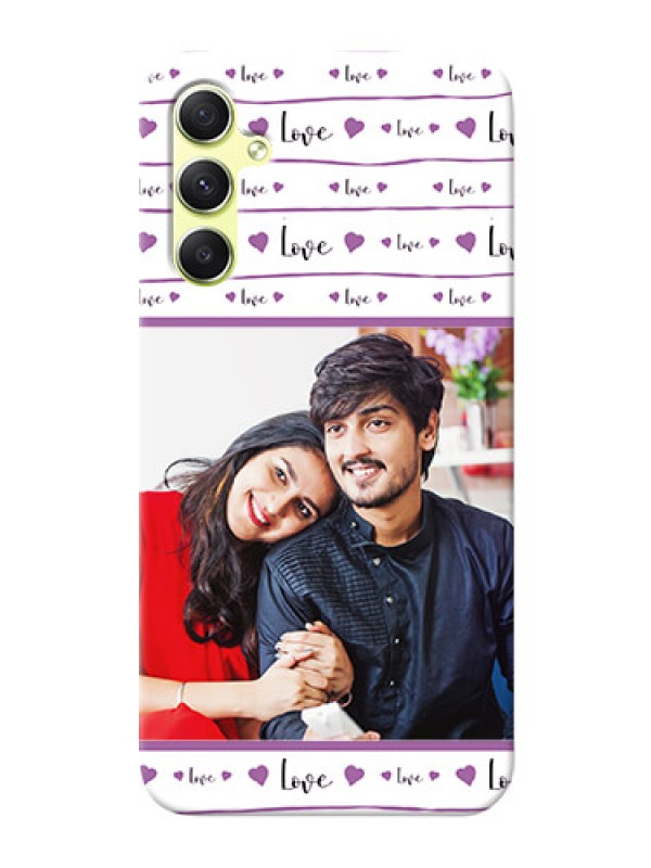Custom Galaxy A34 5G Mobile Back Covers: Couples Heart Design