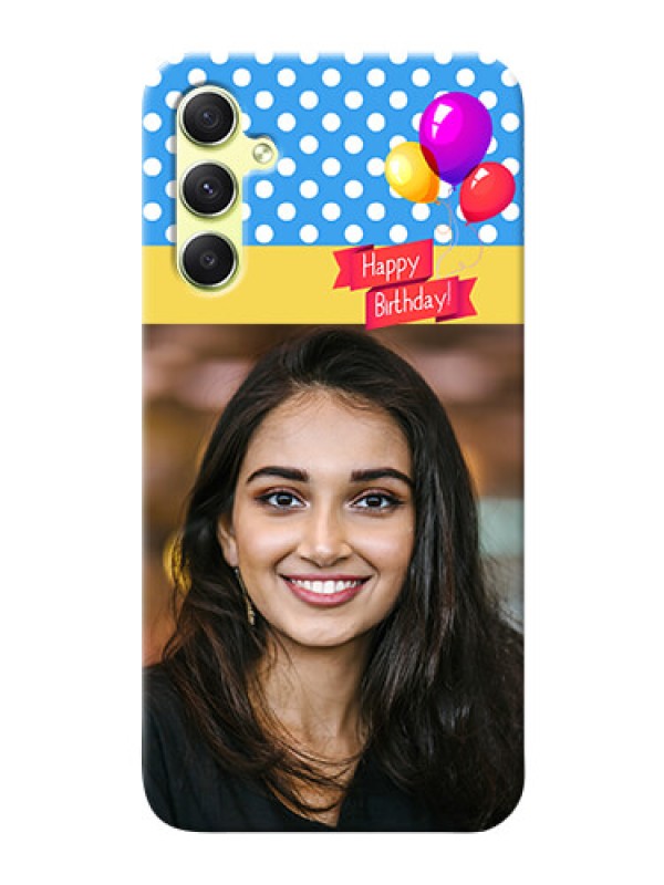 Custom Galaxy A34 5G custom mobile back covers: Happy Birthday Design