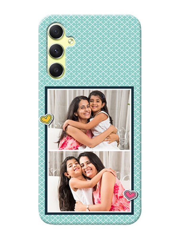 Custom Galaxy A34 5G Custom Phone Cases: 2 Image Holder with Pattern Design