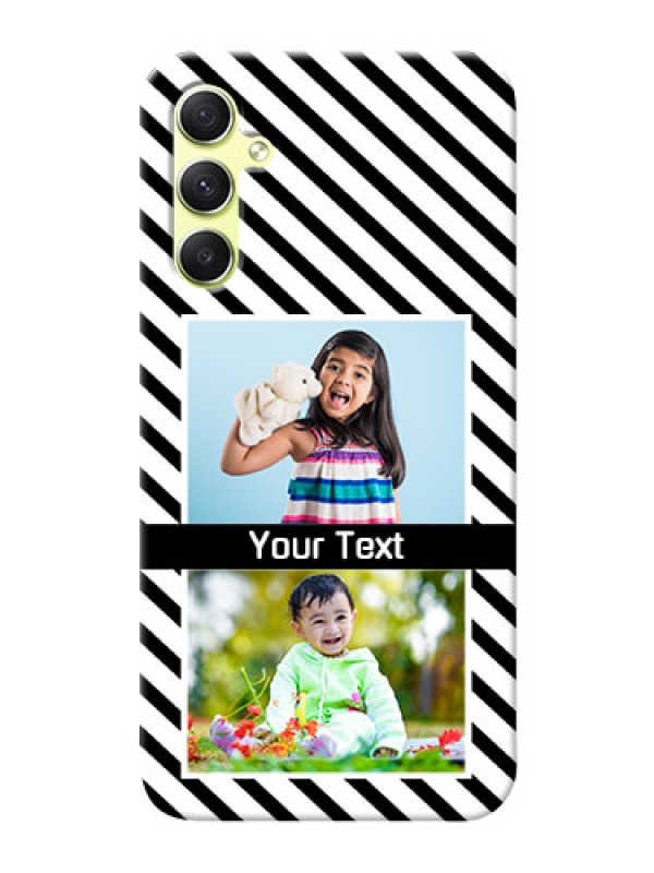 Custom Galaxy A34 5G Back Covers: Black And White Stripes Design