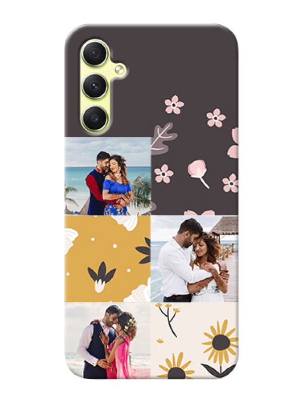 Custom Galaxy A34 5G phone cases online: 3 Images with Floral Design