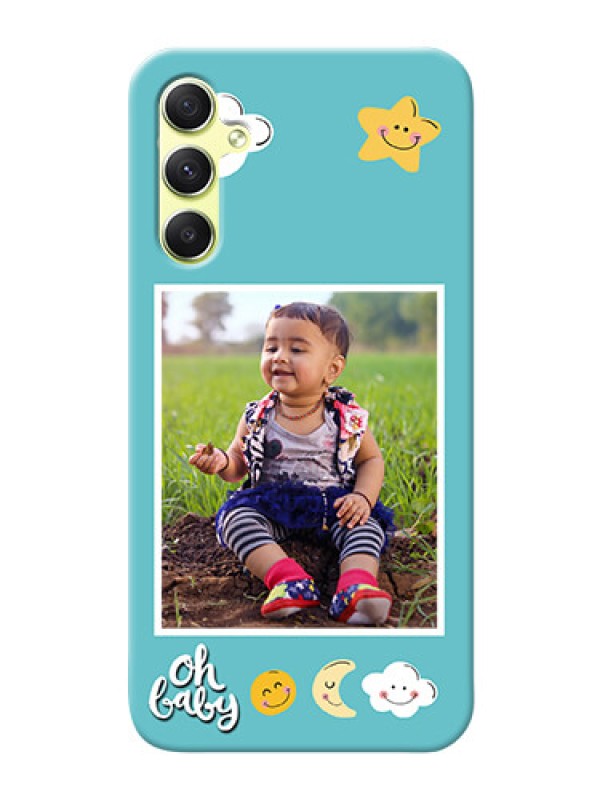 Custom Galaxy A34 5G Personalised Phone Cases: Smiley Kids Stars Design