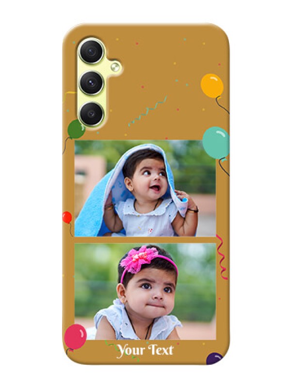 Custom Galaxy A34 5G Phone Covers: Image Holder with Birthday Celebrations Design