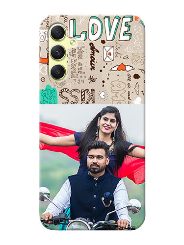 Custom Galaxy A34 5G Personalised mobile covers: Love Doodle Pattern 