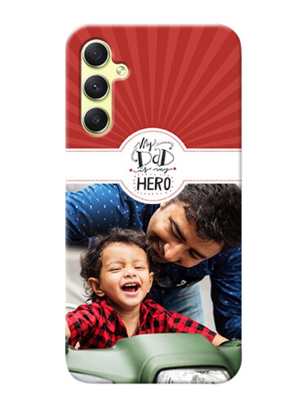 Custom Galaxy A34 5G custom mobile phone cases: My Dad Hero Design