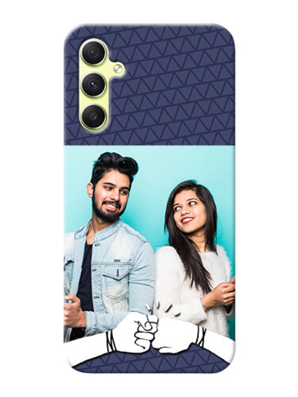 Custom Galaxy A34 5G Mobile Covers Online with Best Friends Design 