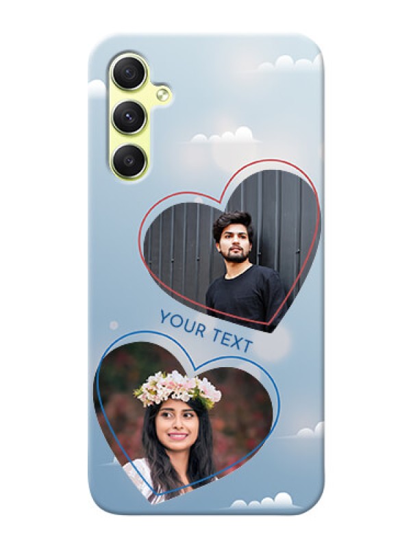 Custom Galaxy A34 5G Phone Cases: Blue Color Couple Design 
