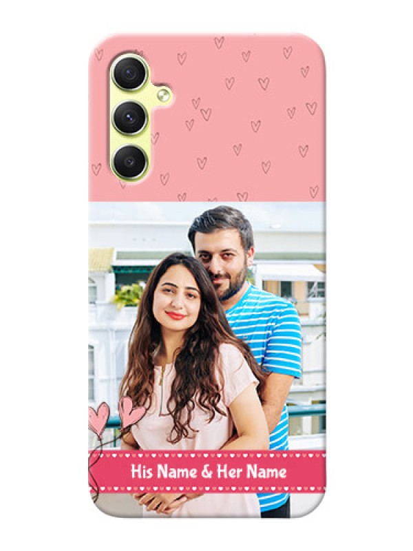 Custom Galaxy A34 5G phone back covers: Love Design Peach Color