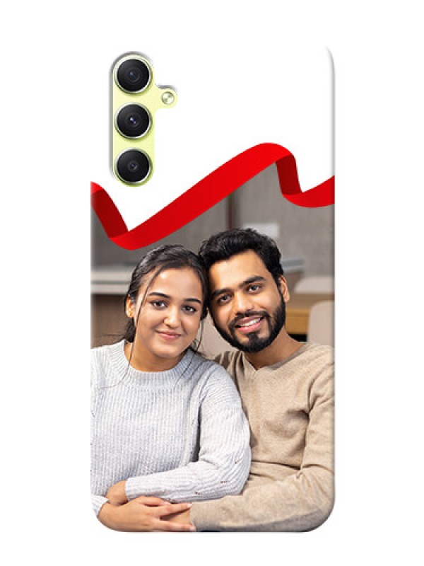 Custom Galaxy A34 5G custom phone cases: Red Ribbon Frame Design