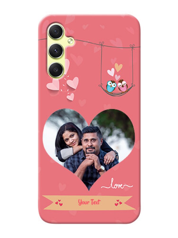 Custom Galaxy A34 5G custom phone covers: Peach Color Love Design 