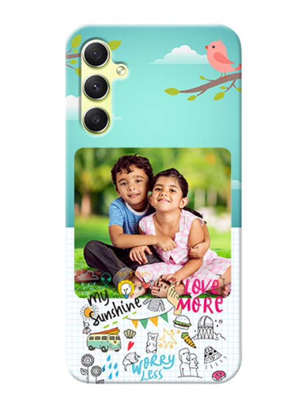 Custom Galaxy A34 5G phone cases online: Doodle love Design