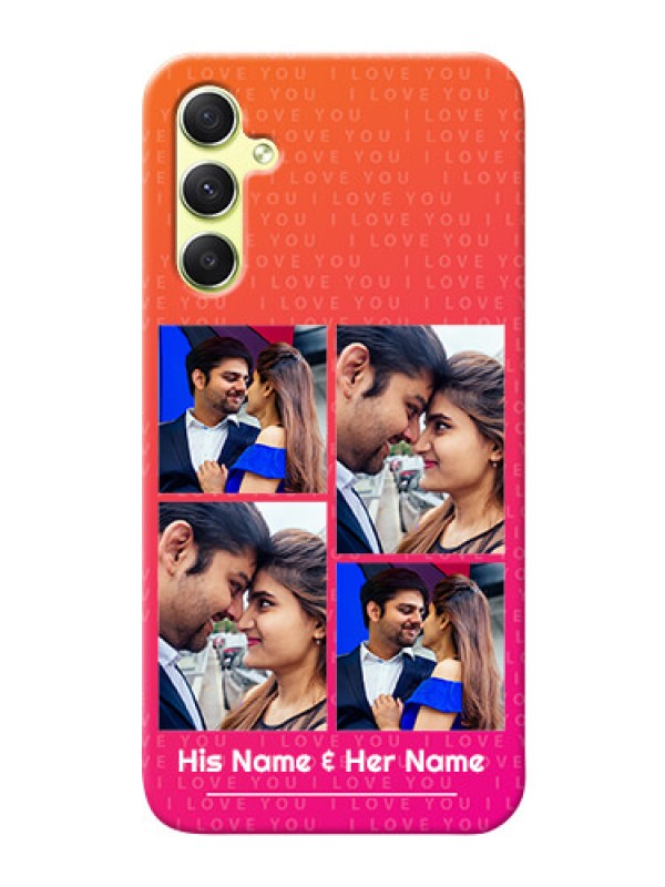 Custom Galaxy A34 5G custom back covers: I Love You Pink Design