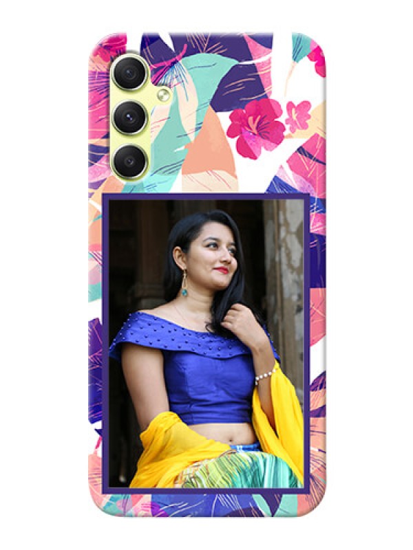 Custom Galaxy A34 5G Personalised Phone Cases: Abstract Floral Design