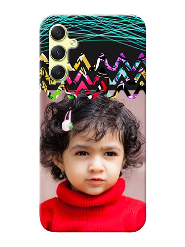 Custom Galaxy A34 5G personalized phone covers: Neon Abstract Design