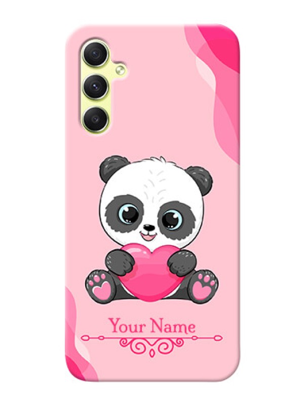 Custom Galaxy A34 5G Mobile Back Covers: Cute Panda Design