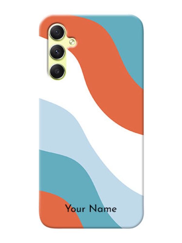 Custom Galaxy A34 5G Mobile Back Covers: coloured Waves Design