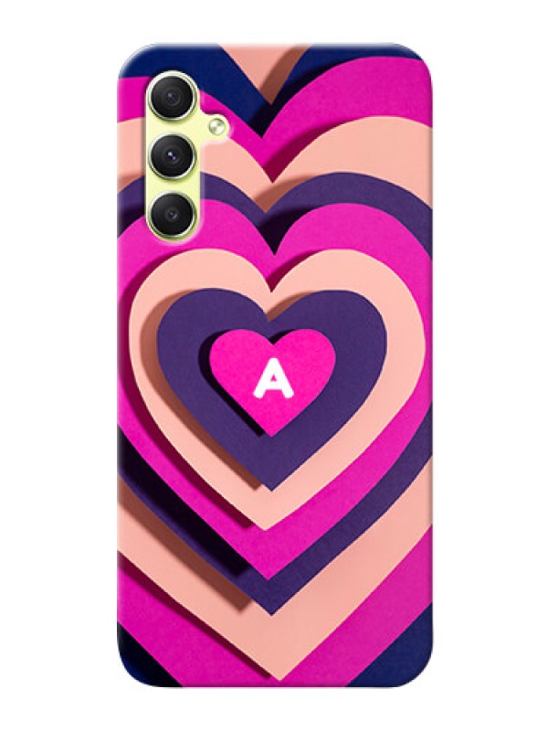 Custom Galaxy A34 5G Custom Mobile Case with Cute Heart Pattern Design