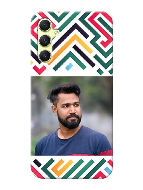 Custom Galaxy A34 5G Custom Mobile Case with Colorful Maze Pattern Design