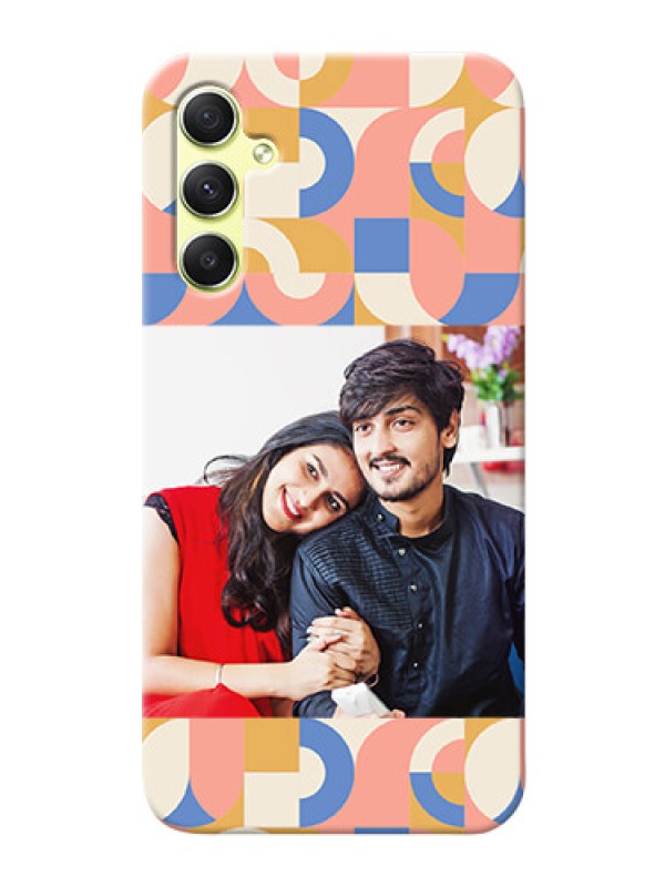 Custom Galaxy A34 5G Custom Phone Covers: Semi-circle Maze Pattern Design